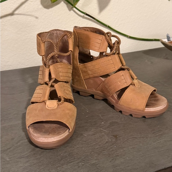 Sorel Shoes - Sorel Joanie II Leather Wedge Sandal Tan Size 7
